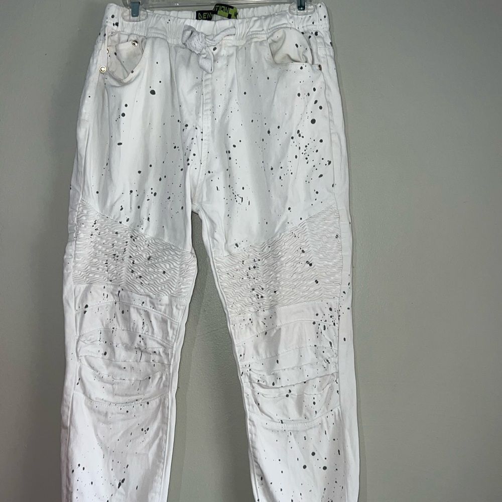 Demolition Mens Paint Splatter Heavy Jogger Pants Trousers Cotton Medium